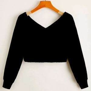 SHEIN Black cropped long sleeve